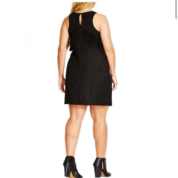 NWT - City Chic Faux Suede Fringe Dress - Picture 7 of 8